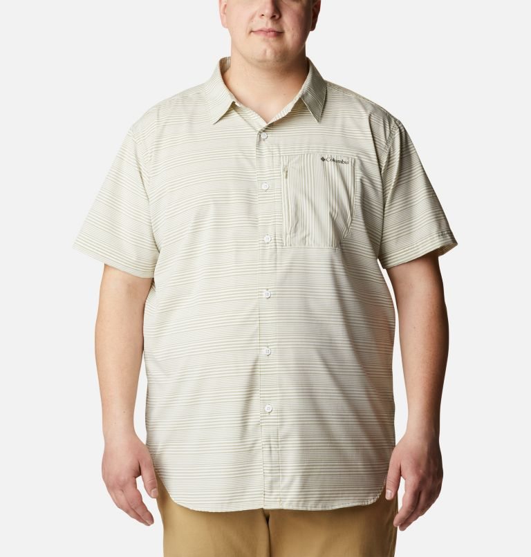 Men\'s Columbia Twisted Creek III Short Sleeve Shirts Stripe | Plus Size CA-U0LC4